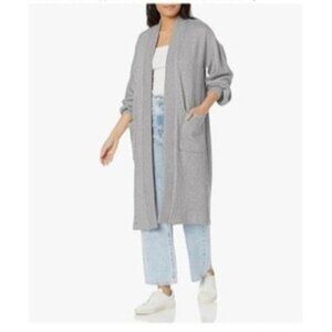Steve Madden Marla Heather Gray Duster Coat Open  Front Cardigan Size XS NWT